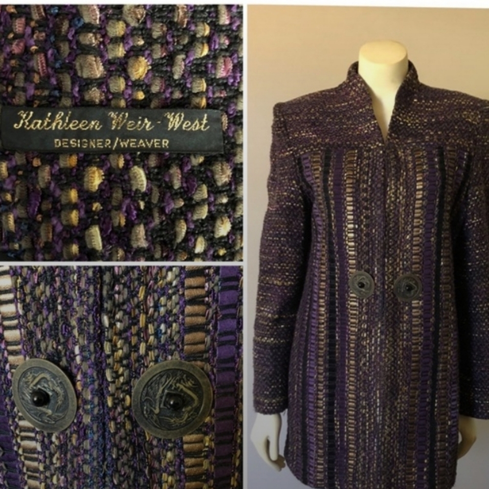 Kathleen Weir-West Purple Woven Structured Coat